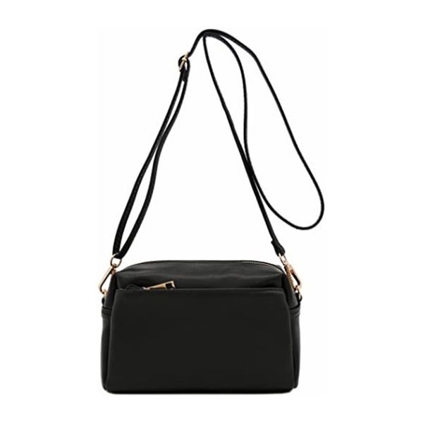 

triple zip small crossbody stylish shoulder bag