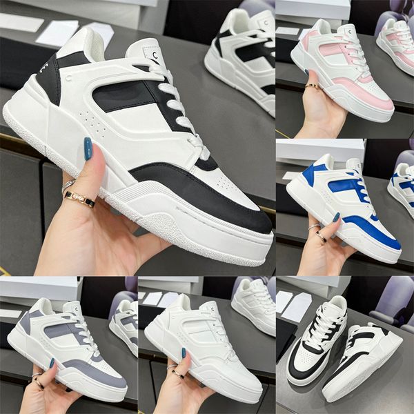 

23ss spring fashion designer trainer ct-07 latest runway styles trainer shoes sports shoes classic low lace-up sneaker in calfskin womens me, Black