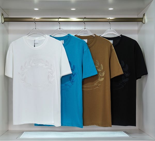 

2023 designer men's t-shirt ba jia women's short sleeve cotton fabric high density embroidery letter short sleeve european and ame, White;black