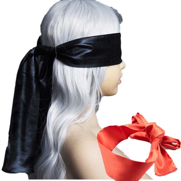 

sleep masks black latex eye mask bondage belt handcuff belt eye patch mask flirt tie bind up toys women j230602