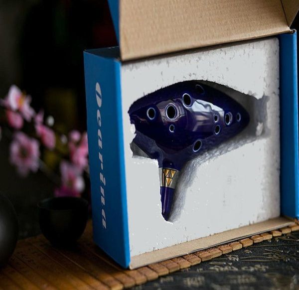 

prettybaby blue 12 holes ocarina kiln fired ceramic alto c legend of zelda zelda ocarina flute of time jingdezhen ceramic ocarina 9001131
