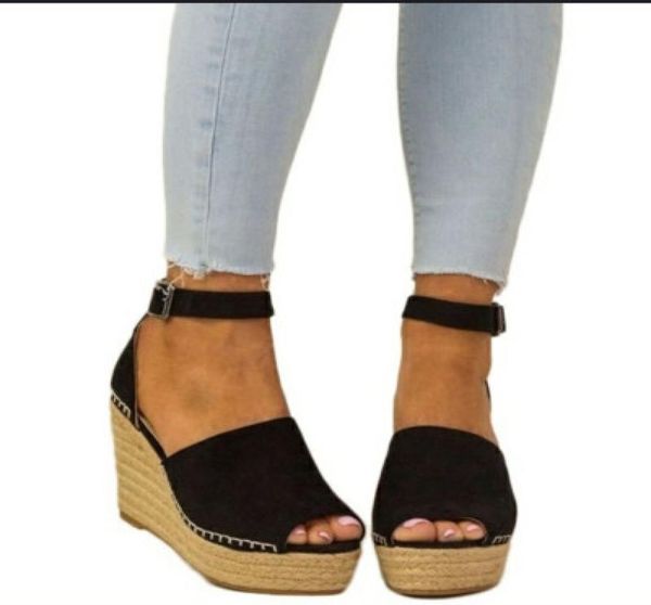 

wedge sandal woman sandals thick bottom heighten shoe boximiya national clan style summer vogue relaxed us5us117123794, Black