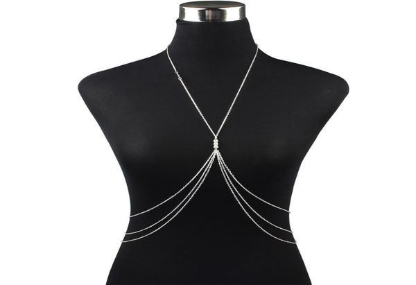 

body chain harness bodychain for women belly waist bikini chain female bodysuit jewelry girls fashion boho beach jewellery1100075, Silver
