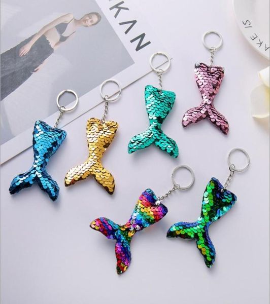 

colorful sequins mermaid tail keychain charms paillette pendants fish keyring diy mermaid keychain jewelry accessorie2620971, Silver