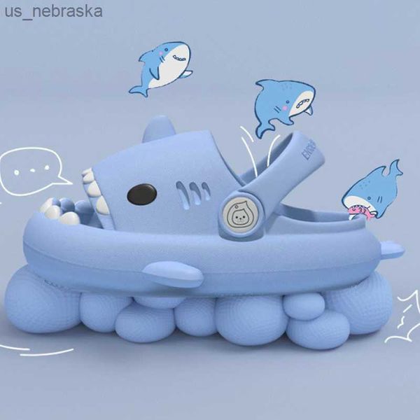 

summer shark children's slippers indoor nonslip soft bottom comfortable cute baby sandals shoes boys girls indoor home slippers l230518