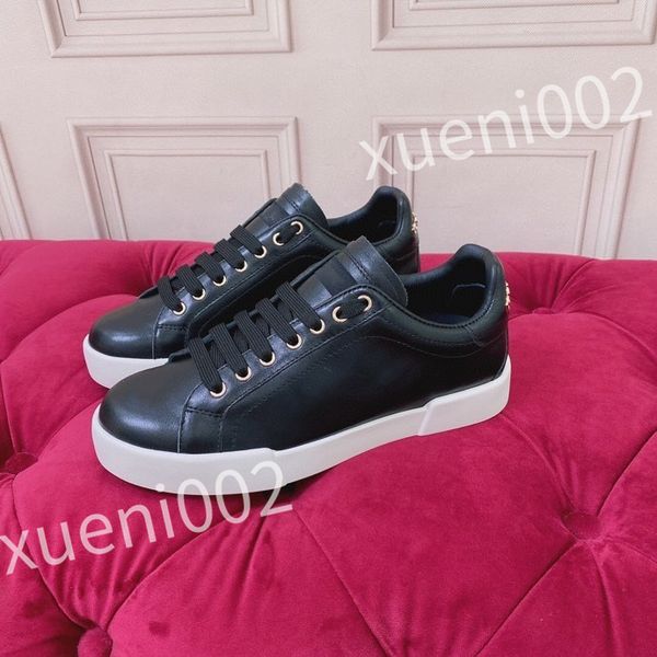 

2023 new luxury designer sneakers men and womens casual shoes fashion white genuine leather flat sports skate shoe, Black