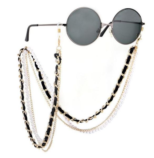 

multilayer metal pearl sunglass chain women men fashion eyeglasses chains eyewear accessories gold silver8953471