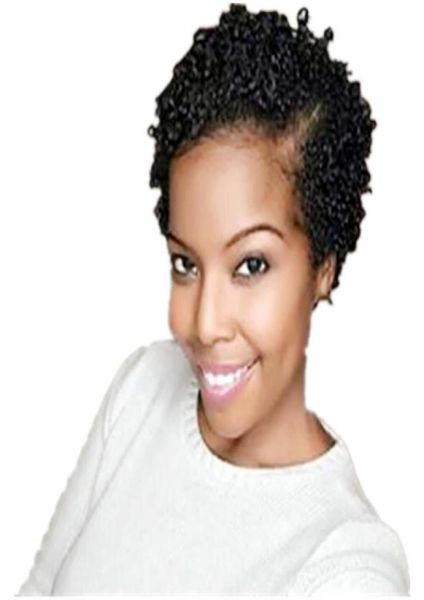 

short afro kinky curly pixie cut human hair wigs natural color rihanna cutwigs for black women african american celebrity wigs3268003, Black;brown