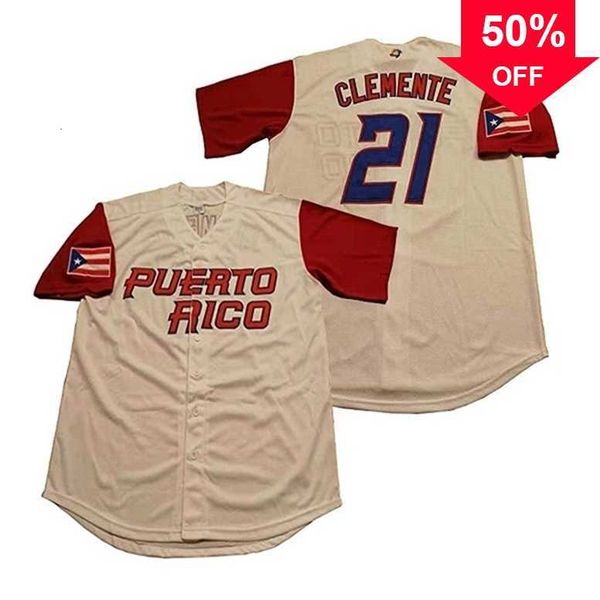 

xflsp glamit roberto clemente #21 puerto rico world classic jersey 100% stitched roberto clemente mens womens youth retro baseball jerseys v, Black