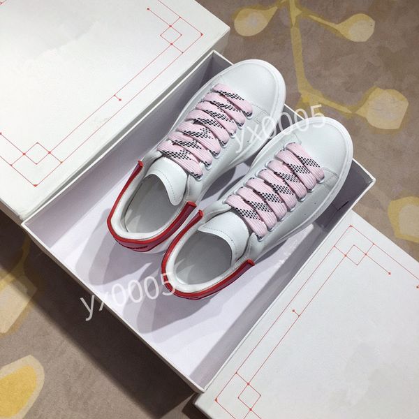 

brand designer flat sneaker casual shoes leather white letter overlays fashion platform men women sneakers, Black