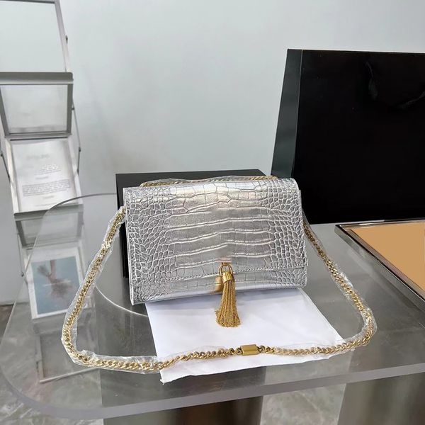 

crossbody bags designer luxury women bag fashion shoulder bags genuine leather crocodile pattern chain messenger bag tassel clutch purse cro