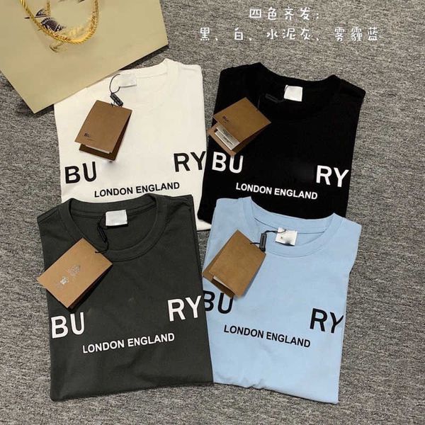 

men's tees & polos burb short sleeved t shirt men women sweatshirt luxury brand designer tshirt printed round neck tee tb mens cotton t, White;black