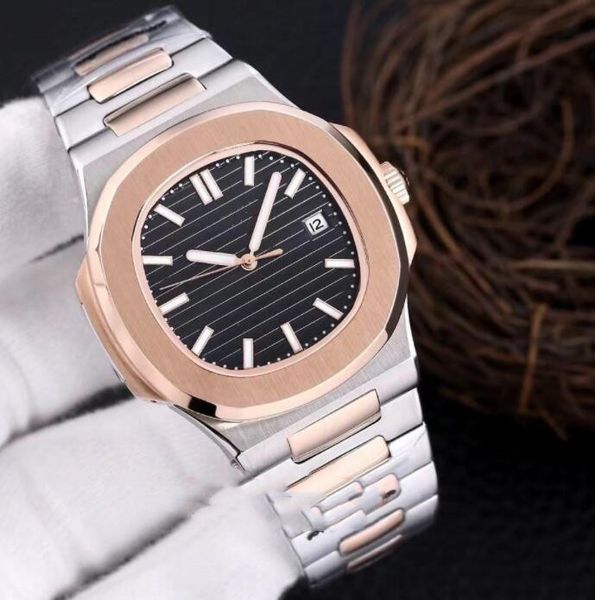 

watch automatic movement 40mm mens watches high grade man wristwatches oval dial sapphire glass luminous stainless steel band transpare back, Slivery;brown