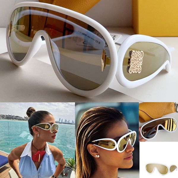 

WOMENS Summer Sunglasses Wave Mask Sunglasses In Acetate Designer For Womens And Mens Leisure Party Glasses Color Lens Black Frame Lunettes de soleil WVDJ
