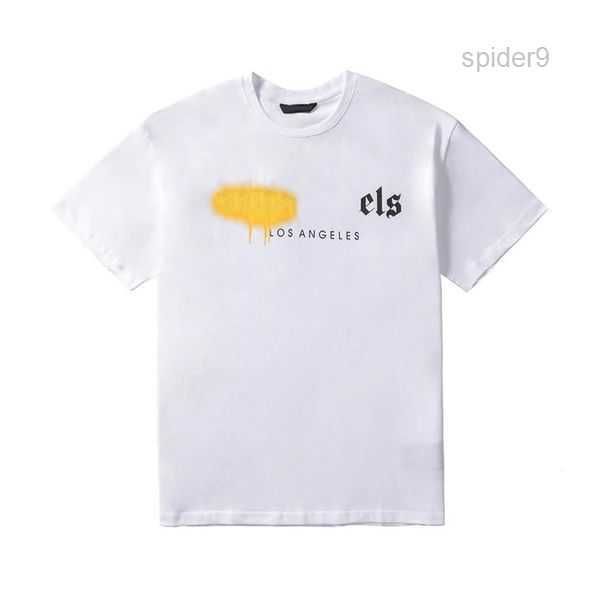 

mens designer t shirt clothes palms shirts women fashion spray paint graffiti couple short sleeves high street loose tide brand crew neck le, White;black