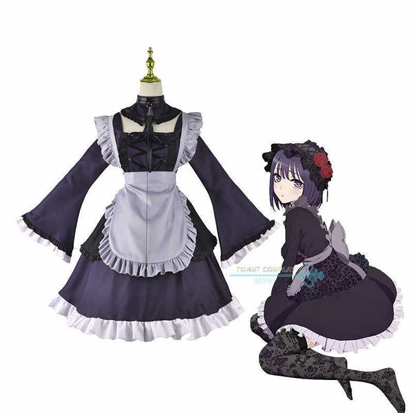 

anime costumes anime my dressup darling cosplay kitagawa marin halloween party women girl maid dress wig role play clothing z0602, Black