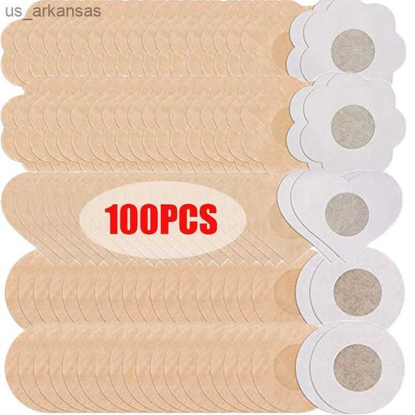 

100pcs soft nipple covers disposable breast round flower tape stick on bra pad pastie for women intimate accessories nipple l230523