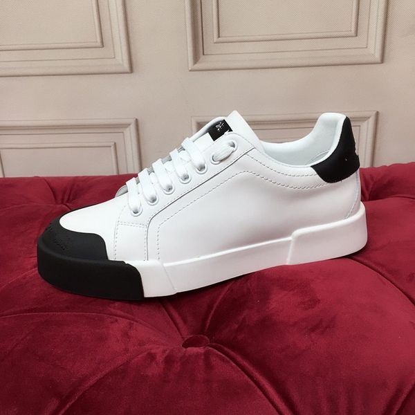 

new designer sneaker casual shoes calfskin leather white letter overlays platform all-match fashion luxury 0529, Black