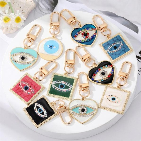 

colorful enamel evil eye keychains car bag decorate key chain1264398, Silver