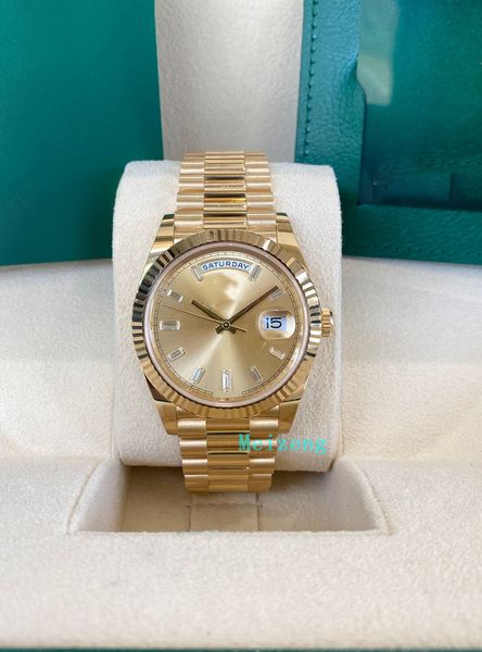 

luxury wristwatch brand new men's automatic watches day-date 40 228238 watch 40 mm yellow gold, Slivery;brown