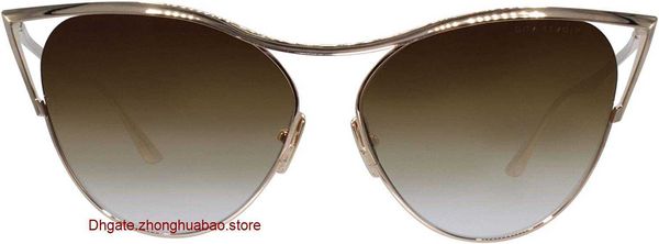 

original luxury dita sunglasses online store - revoir gold oval women's -59mm platinum- with gift box, White;black