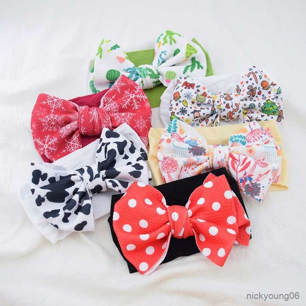 

hair accessories children's printed large bow headband infants headbands baby turban, Slivery;white