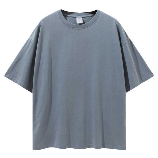 

heavyweight new fashion cotton loose vintage tshirt custom printing men's retro distress oversized tshirt cxk, White;black