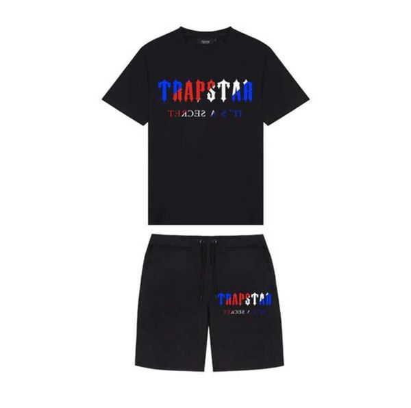 

men's t-shirt brand trapstar clothing sports suit suit harajuku printed letter funny hip hop colorful t-shirt beach casual shorts38ess, White;black