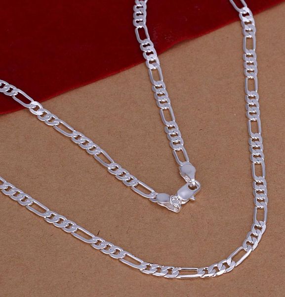 

4mm figaro chain necklace 1630inches 925 sterling silver fashion jewelry for men factory 2236929