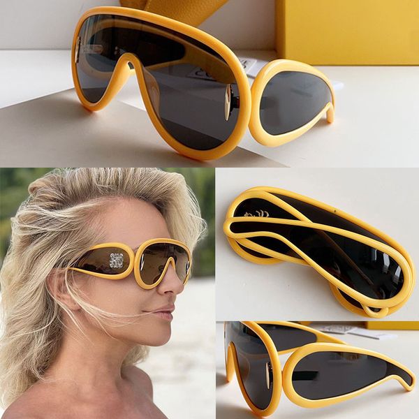 

sunglasses designer luxury ladies wave earth yellow wave mask for womens leisure vacation glasses occhiali da sole maschera with original bo, White;black