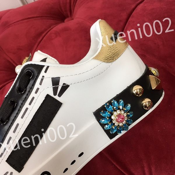 

new luxurys designer men causal shoes fashion woman leather lace up platform sole sneakers white black mens women's