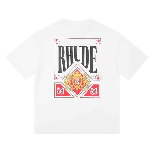 

100%cotton luxury brand rhude shirt fashion t shirt mens designer t shirts men casual short sleeve casual tshirts men's tees us size 17, White;black