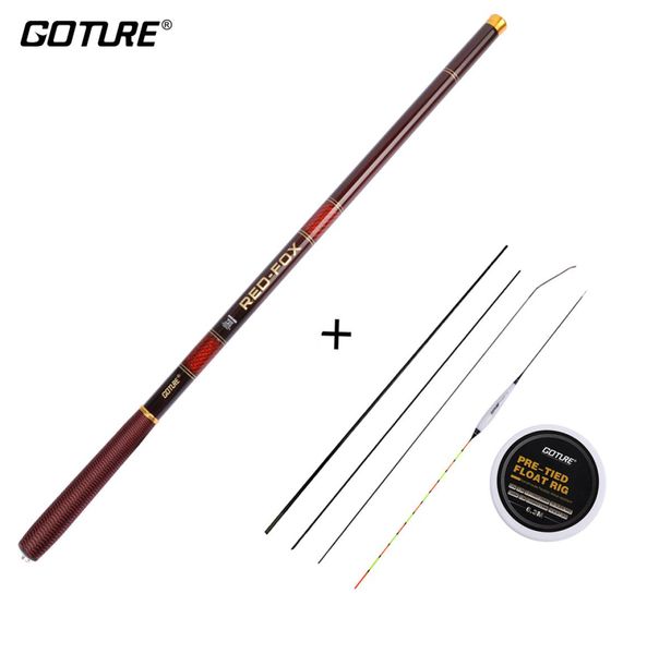 

goture rod combo telescopic fishing rod 30m72m carbon fiber 2837 power hand polefishing float rigspare hree tips8932522