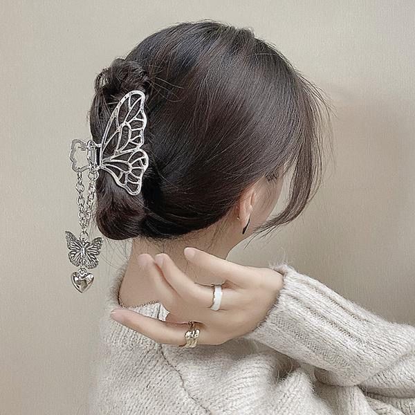 

ins same butterfly hair clip set vintage hair accessories for women alloy dreamy claw clip heart shaped pendant butterfly hollow out hair cl