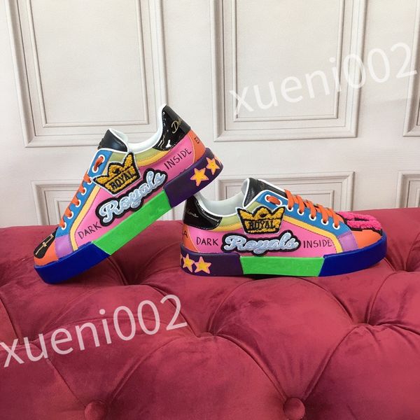 

2023 designer men causal shoes fashion woman leather lace up platform sole sneakers white black mens women's