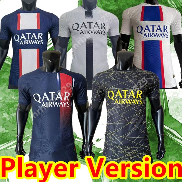 

player version psgs mbappe hakimi player soccer jerseys sergio ramos 23 24 maillots de football 2023 marquinhos verratti hakimi men kids kit, Black;yellow