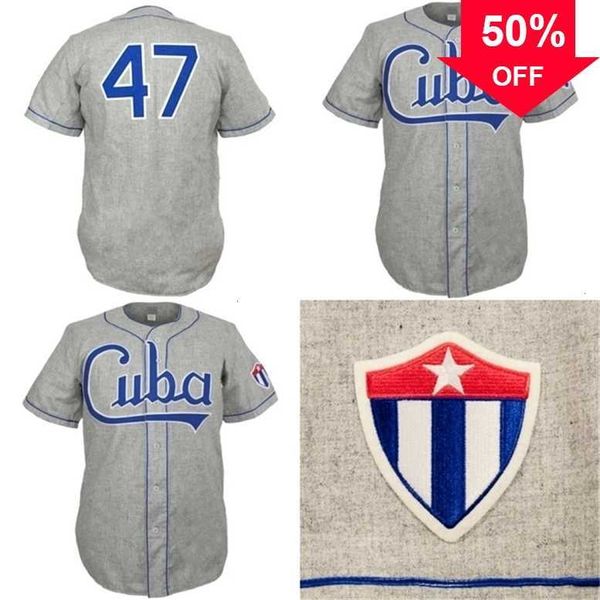 

xflsp glamitness cuba 1947 road jersey custom men women youth baseball jerseys any name and number double stitched, Black