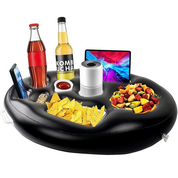 

air inflation toy summer inflatable floating beer beverage cooler table water game floating beer tray party bucket cup holder swimming pool