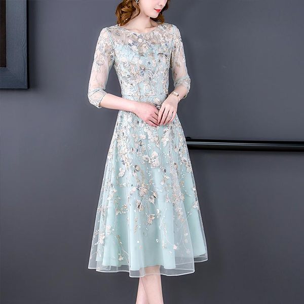 

dresses 2023 lace floral embroidery french spring and summer new elegant dress highgrade dress, Black;gray
