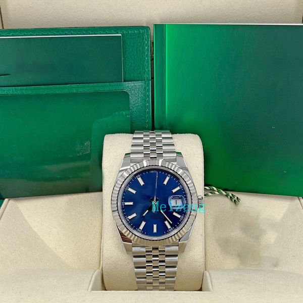 

luxury wristwatch brand new men's automatic watches datejust 41, 126334-0002, blue dial, jubilee, Slivery;brown