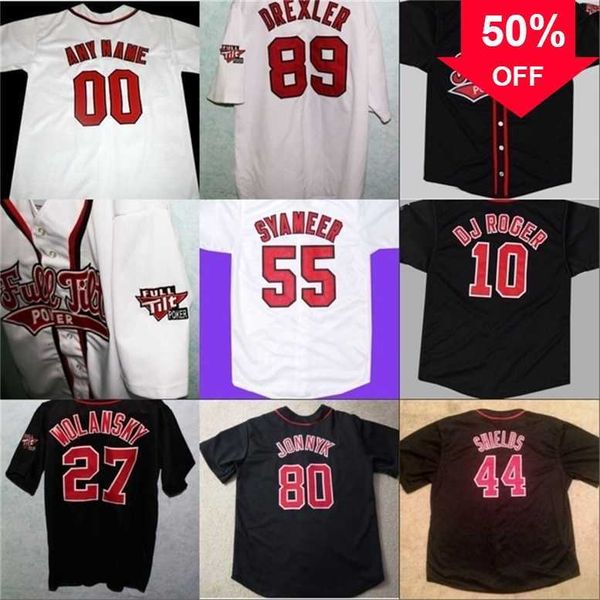 

xflsp glamit full tilt poker baseball jersey 100% stitched custom baseball jerseys any name & number black white vintage