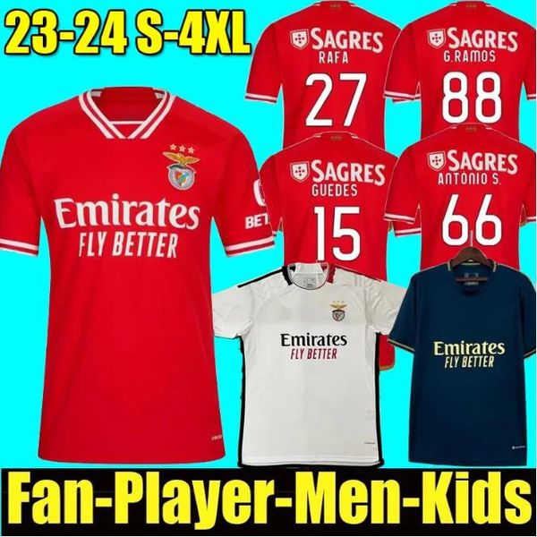 

rafa 23 24 benfica soccer jerseys neres g ramos 2023 2024 away third enzo men kids kit football shirt otamendi grimaldo joao mario yaremchuk, Black;yellow