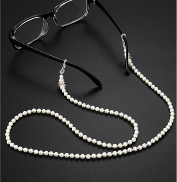 

20pc fashion white pearl beaded sunglass chain reading glasses eyeglasses chain cord holder rope for men women2618632