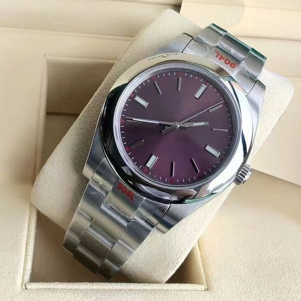 

designer purple men watches oyster womens 41 36 31mm movement type stainless steel case sapphire with box montre de luxe watches automatic p, Slivery;brown