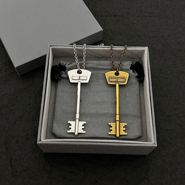 

vintage style b letter pendant necklace 18k gold brand sweater necklace glamour women's wedding party balencigaes jewelry accessories, Silver