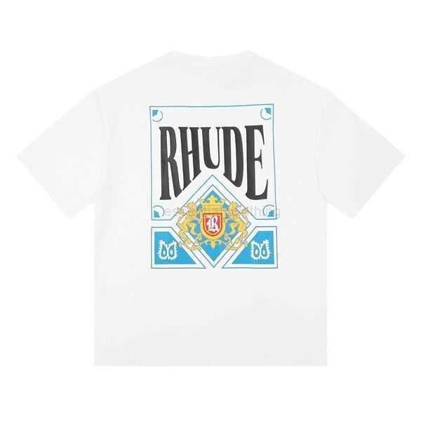 

100%cotton luxury brand rhude shirt fashion t shirt mens designer t shirts men casual short sleeve casual tshirts men's tees us size 6c, White;black