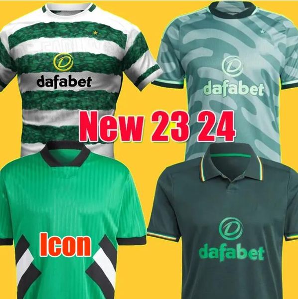 

23 24 soccer jerseys home away kyogo edouard 2023 elyounoussi turnbull ajeti christie jota griffiths forrest men kids kit uniforms football, Black;yellow