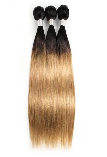 

colored peruvian hair 3 bundles straight t 1b 27 blonde ombre hair short bob style brazilian indian cambodian virgin human hair we6681181, Black