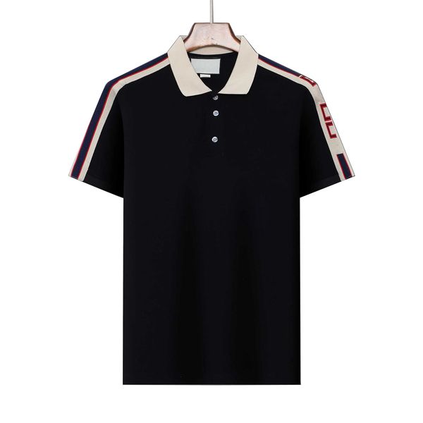 

2023 designer stripe polo shirt t shirts snake polos bee floral mens high street fashion horse polo luxury t-shirt s-3xl, White;black