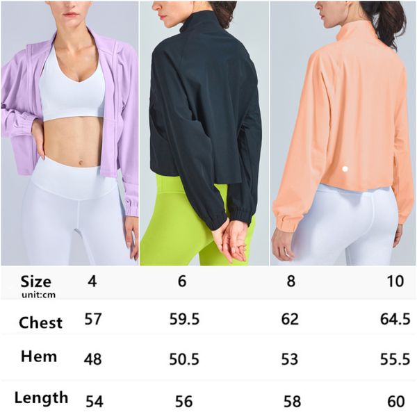 

ll-wt1326 womens yoga outfit outer jackets outdoor exercise fitness running wear casual sportswear long sleeve loose sun-protective clothing